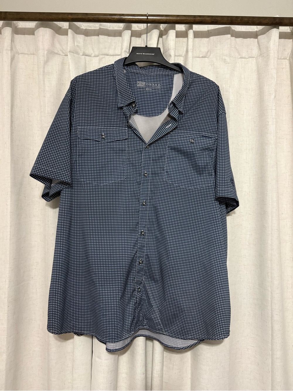 Drake Navy Micro-Check Short-Sleeve Button-Down Shirt